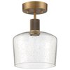 Access Lighting Port Nine Chardonnay, Chardonnay LED SemiFlush, Antique Brushed Brass Finish, Seeded Glass 63147LEDD-ABB/SDG